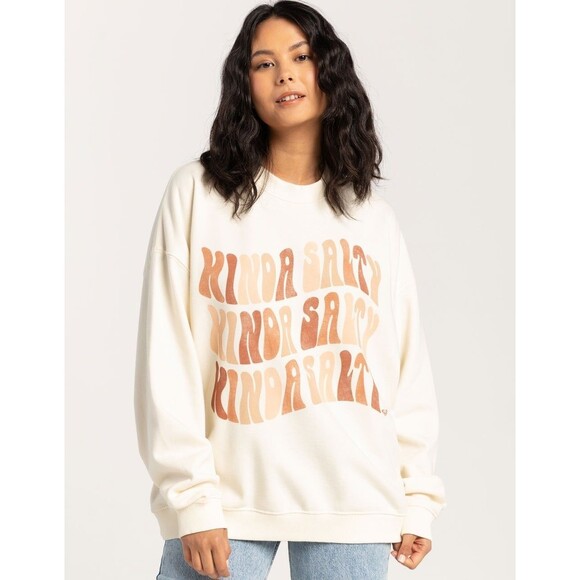 Roxy Women's Oversized Crewneck Kinda Salty Sweater Size XS - Picture 1 of 6